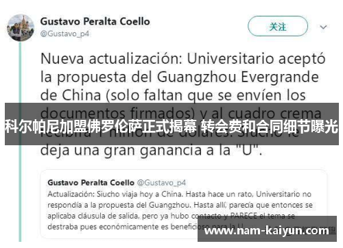 科尔帕尼加盟佛罗伦萨正式揭幕 转会费和合同细节曝光 科尔帕尼加盟佛罗伦萨正式揭幕 转会费和合同细节曝光